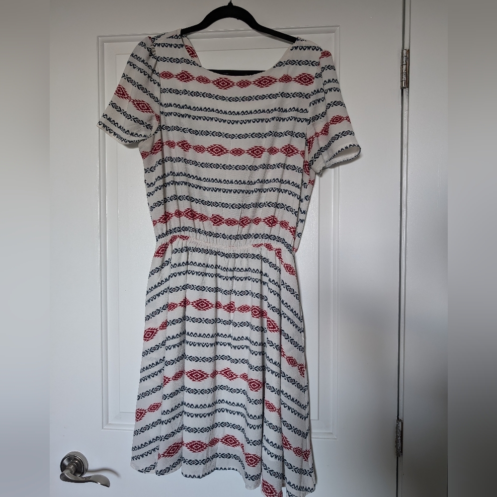 MIA Dress white black and red